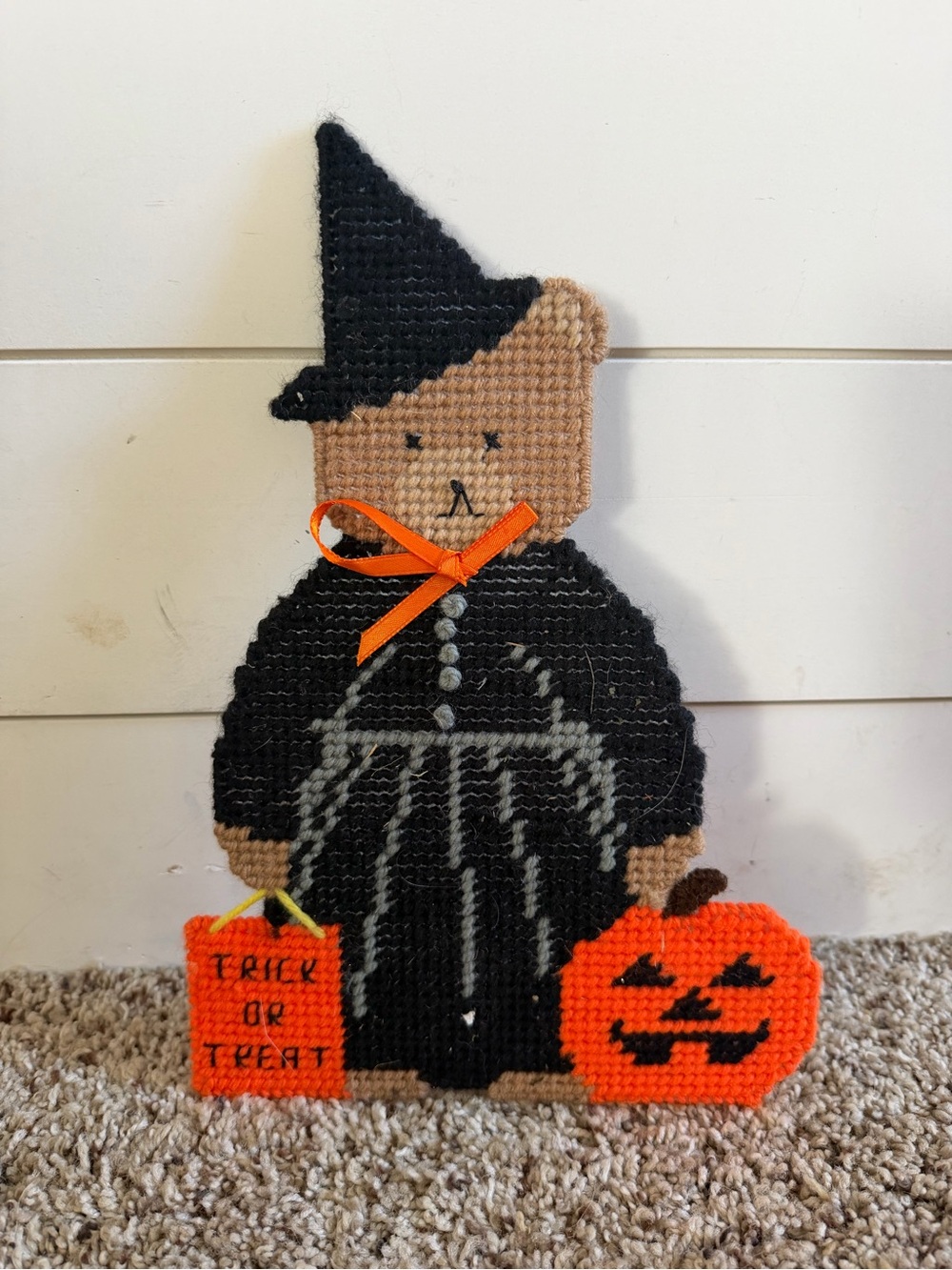 Halloween Bear Decorative Figure in Black & Orange
